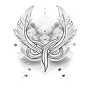 infinity sign with feather tattoo design idea