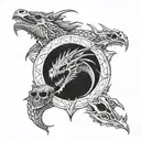 game of thrones inspired dragon skull design tattoo design idea