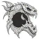 game of thrones inspired dragon skull design tattoo design idea