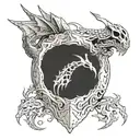 game of thrones inspired dragon skull design tattoo design idea