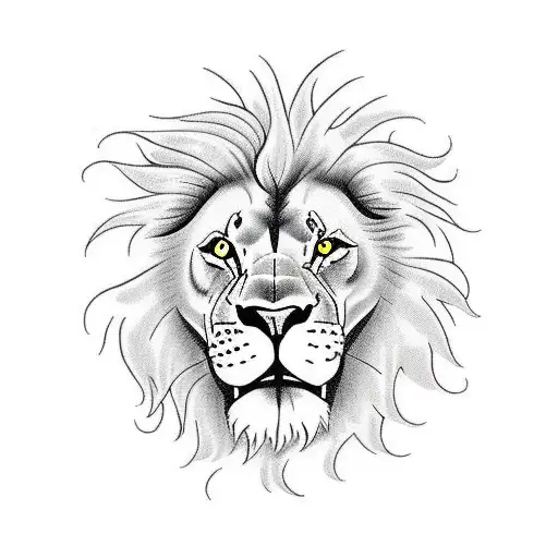 scary lion and money  tattoo design idea