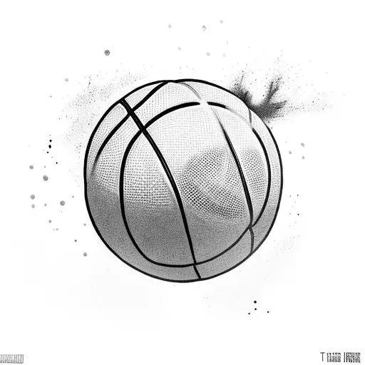 A basketball player dunking with a cassette tape as the ball tattoo design idea