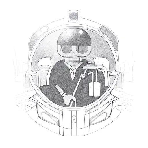 A bus driver with a pixelated video game character driving a bus tattoo design idea