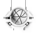 A basketball player dunking with a cassette tape as the ball tattoo design idea