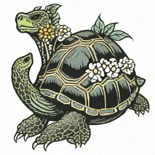 ohana tortoise inside tattoo design idea
