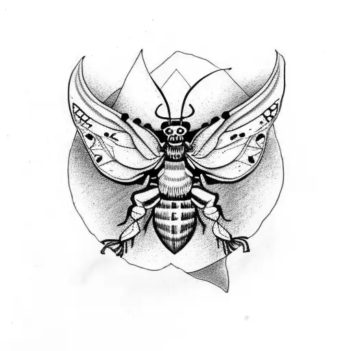 death moth with skulls  tattoo design idea
