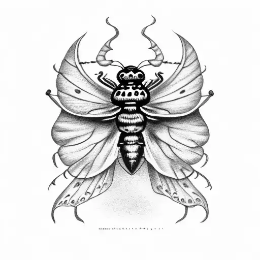 death moth with skulls  tattoo design idea