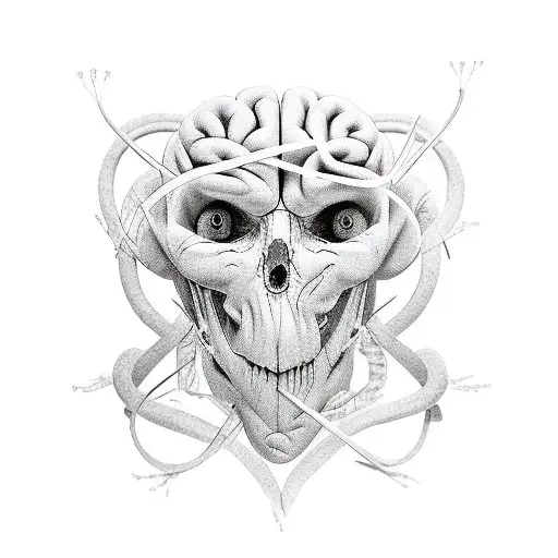 The design can incorporate elements that symbolize the connection between the brain and heart, such as lines or pathways tattoo design idea