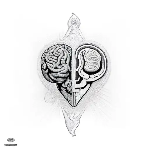 The design can incorporate elements that symbolize the connection between the brain and heart, such as lines or pathways tattoo design idea