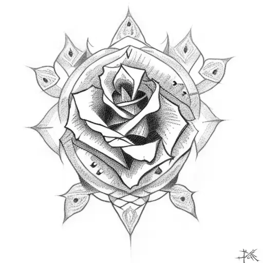 Cross with roses and thorns  tattoo design idea