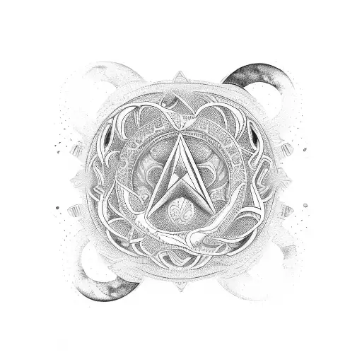 triple moon goddess tattoo design idea