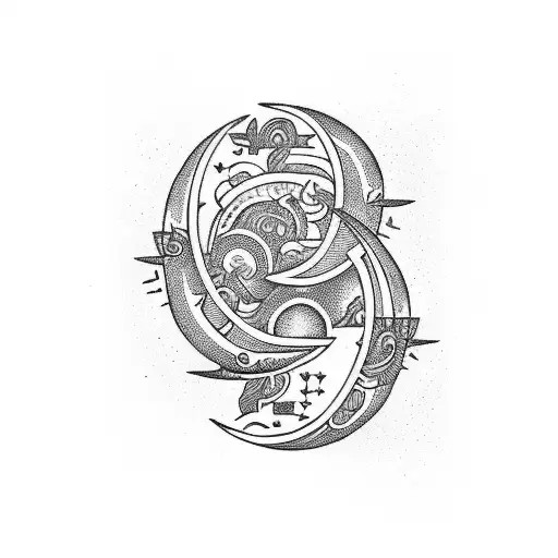 triple moon tattoo design idea