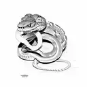 "Live free or die" with a rattlesnake wrapping around in between the words tattoo design idea