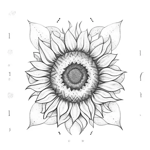 Sunflower tattoo design idea