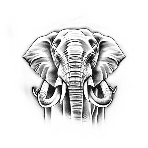angry elephant tattoo design idea