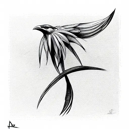 Bird of Paradise tattoo design idea