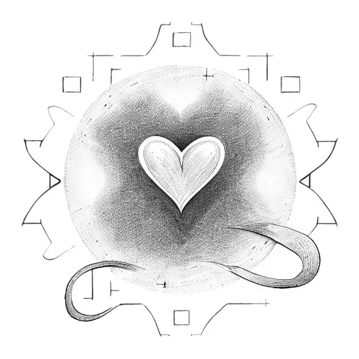an infinity sign with a heart hanging off it with the names, Logan, Tyler, John, and Patrick in the design tattoo design idea