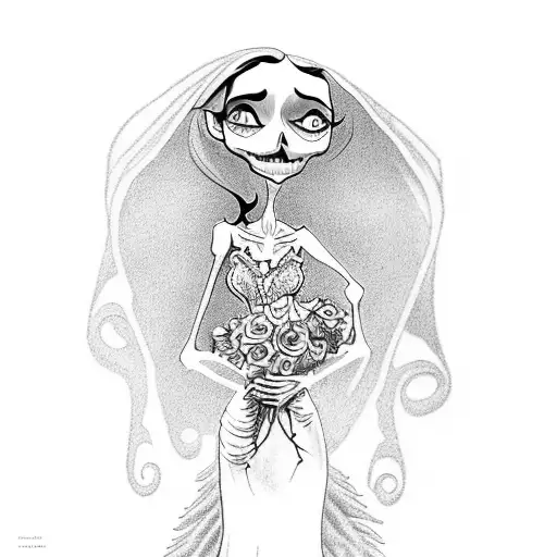 a tattoo of corpse bride film tattoo design idea