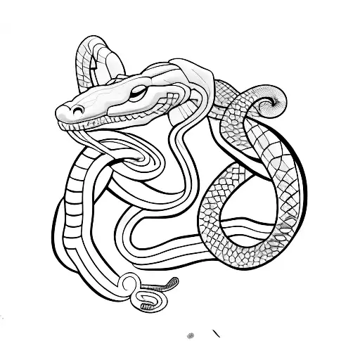 A motorcycle engine transformed into a snake tattoo design idea
