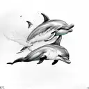 A dolphin leaping over a speeding motorcycle tattoo design idea