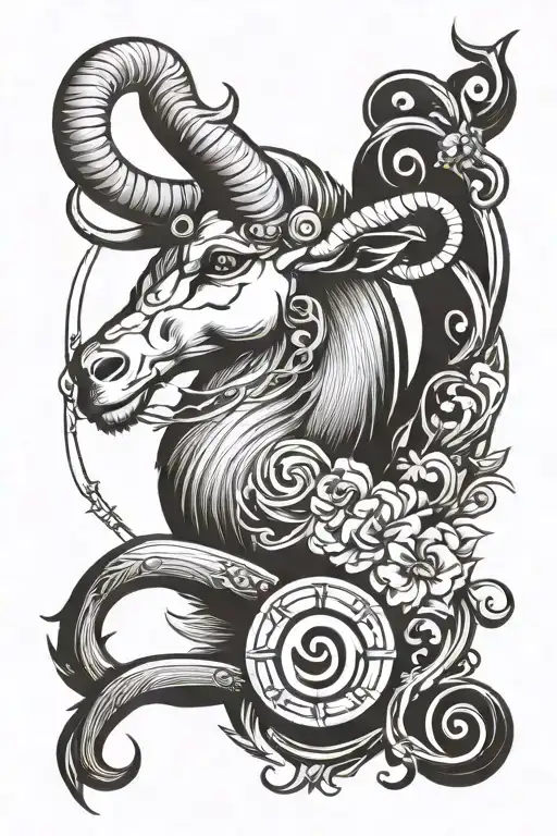 capricorn symbol tattoo design idea