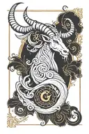 capricorn symbol tattoo design idea