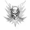 GHOST RIDER DRIVING A CORVETTE tattoo design idea