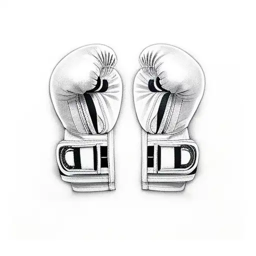 cross with boxing gloves tattoo design idea