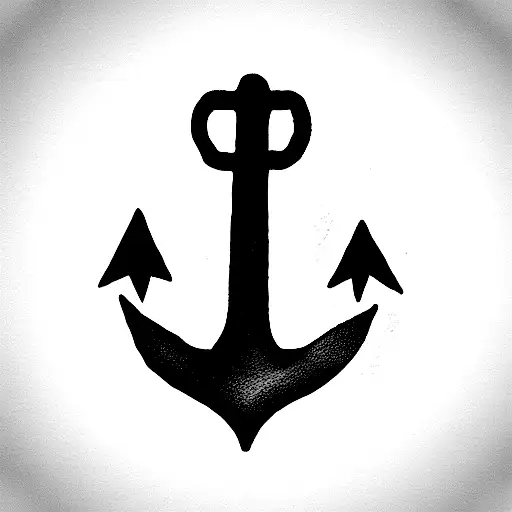 Small black anchor tattoo on the ankle - Tattoogrid.net