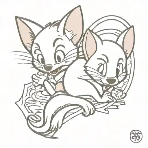 tom and jerry   tattoo design idea