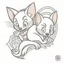 tom and jerry   tattoo design idea