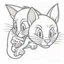 tom and jerry   tattoo design idea