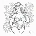 chubby pin up girl tattoo design idea