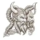 viking heads wrapped tattoo design idea