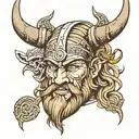 viking heads wrapped tattoo design idea