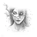 fragile woman hit by lightning, perseverance tattoo design idea