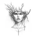 fragile woman hit by lightning, perseverance tattoo design idea