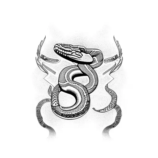 Aztec snake  tattoo design idea