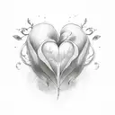 bleeding heart flower daggar tattoo design idea