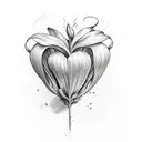 bleeding heart flower daggar tattoo design idea