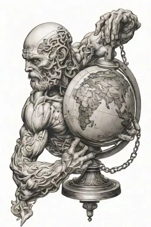 atlas holding the world tattoo design idea