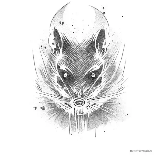 dark feral rat tattoo design idea