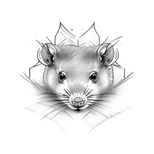 dark large rat tattoo design idea