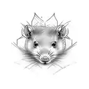 dark large rat tattoo design idea