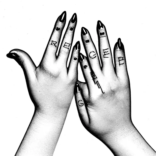 s&d initials finger tattoos for a 30 years married couple tattoo design idea