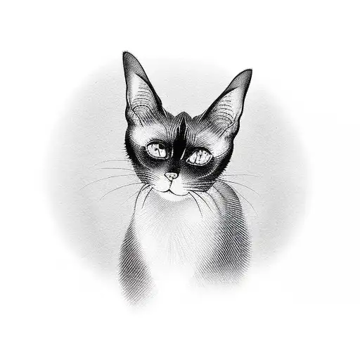 Siamese cat as the trunk of a tree tattoo design idea