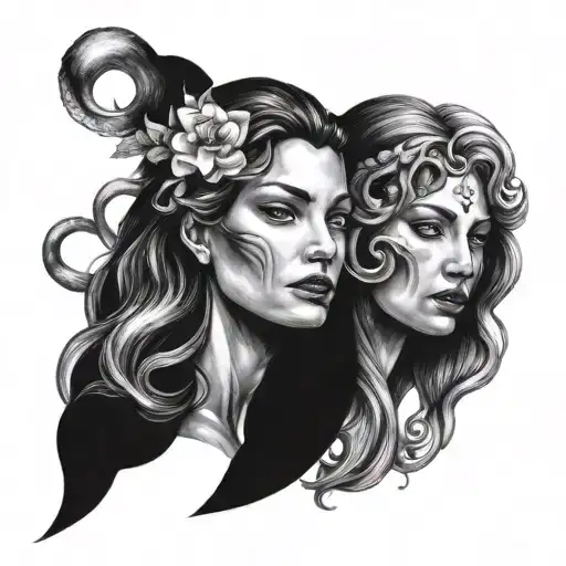 aquarius+Gemini tattoo design idea