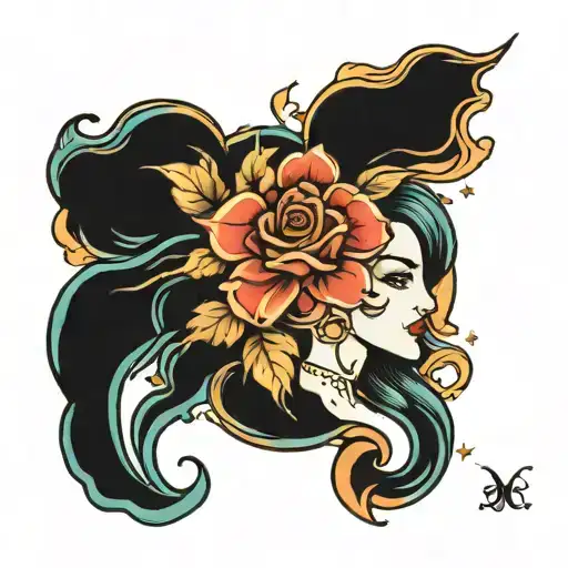aquarius+Gemini tattoo design idea