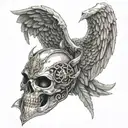 saint michaels arc angel sword shield helmet lucifer  tattoo design idea