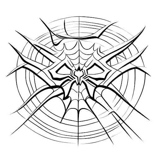 A minimalist tattoo of Spiderman's mask with a musical staff incorporated into the design, symbolizing the client's passion for both Spiderman and music. tattoo design idea